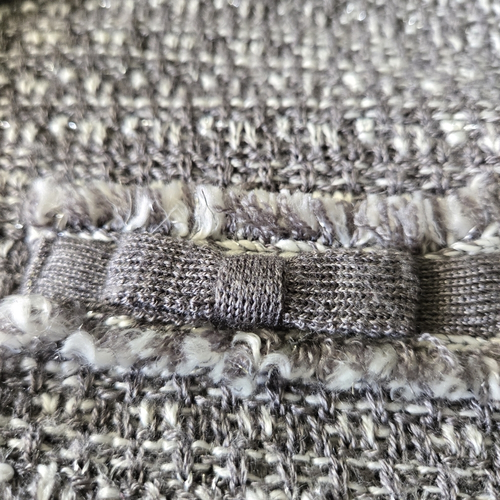 Proportion Petite Conrad C XL Tweed Knit Cardigan Bow Detail Preppy Classic Chic - Picture 6 of 9